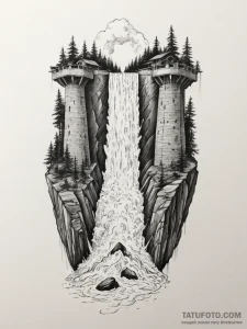 Tattoo design a powerful dam, holding back im... - эскиз тату (№1754620506_0, 08.08.2025 02:35) — Tatufoto.com