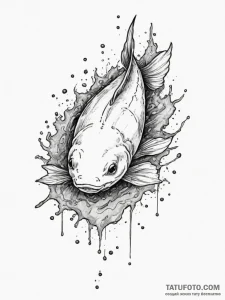 Catfish, tattoo line art, rough sketchy lines... - эскиз тату (№1754623738_0, 08.08.2025 03:28) — Tatufoto.com