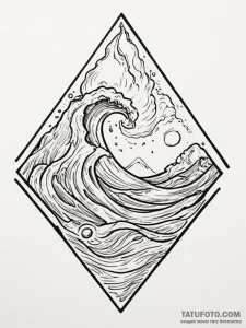 Tattoo sketch aquarius's water flowing as a s... - эскиз тату (№1754624367_0, 08.08.2025 03:39) — Tatufoto.com