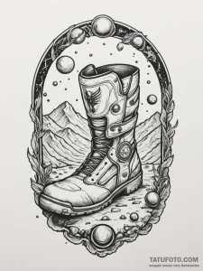 Tattoo sketch a space marine's boot print on... - эскиз тату (№1754625173_0, 08.08.2025 03:52) — Tatufoto.com