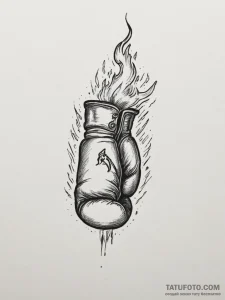 Tattoo design a boxing glove with a subtle fl... - эскиз тату (№1754626574_0, 08.08.2025 04:16) — Tatufoto.com