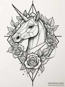 The origami unicorn from blade runner, tattoo... - эскиз тату (№1754628144_0, 08.08.2025 04:42) — Tatufoto.com