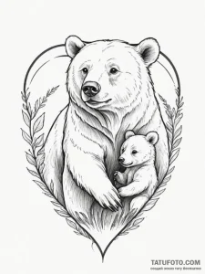 Tattoo design a mother bear and her cub(s) fo... - эскиз тату (№1754628536_0, 08.08.2025 04:48) — Tatufoto.com