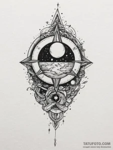 Tattoo sketch a tiny celestial body on the in... - эскиз тату (№1754629124_0, 08.08.2025 04:58) — Tatufoto.com