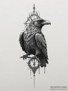The three-eyed raven from game of thrones, ta... - эскиз тату (№1754631498_0, 08.08.2025 05:38) — Tatufoto.com