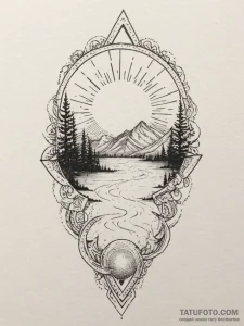 Tattoo design an abstract landscape with a se... - эскиз тату (№1754631897_0, 08.08.2025 05:44) — Tatufoto.com
