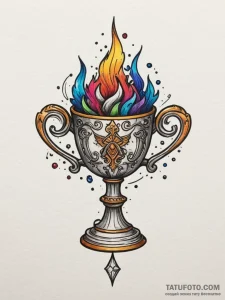 Tattoo design a stylized trophy cup with a un... - эскиз тату (№1754632293_0, 08.08.2025 05:51) — Tatufoto.com