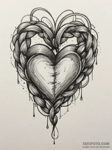 Tattoo sketch a heart with a subtle knot or b... - эскиз тату (№1754633484_0, 08.08.2025 06:11) — Tatufoto.com