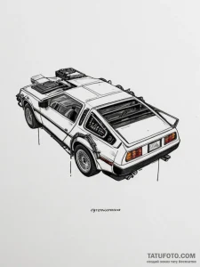 The delorean from back to the future, concept... - эскиз тату (№1754634281_0, 08.08.2025 06:24) — Tatufoto.com