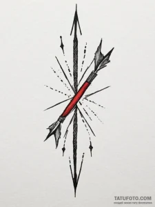 Tattoo design a single, sharp arrow pointing... - эскиз тату (№1754636064_0, 08.08.2025 06:54) — Tatufoto.com