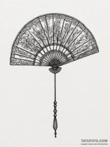 Tattoo design a small, ornate fan., tattoo li... - эскиз тату (№1754636263_0, 08.08.2025 06:57) — Tatufoto.com