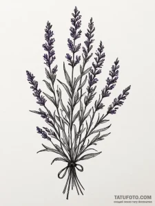 A sprig of lavender, artistic tattoo sketch,... - эскиз тату (№1754636857_0, 08.08.2025 07:07) — Tatufoto.com