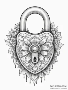 Tattoo design a stylized lock with no visible... - эскиз тату (№1754637652_0, 08.08.2025 07:20) — Tatufoto.com