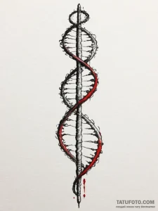 Dna helix, tattoo sketch design, black and re... - эскиз тату (№1754638248_0, 08.08.2025 07:30) — Tatufoto.com