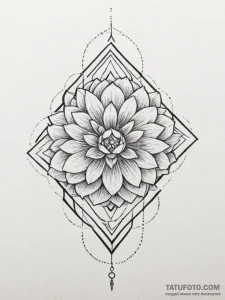 Tattoo design a geometric pattern that embodi... - эскиз тату (№1754639440_0, 08.08.2025 07:50) — Tatufoto.com