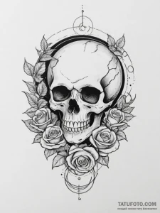 Tattoo design a simple planet outline with ti... - эскиз тату (№1754639638_0, 08.08.2025 07:53) — Tatufoto.com