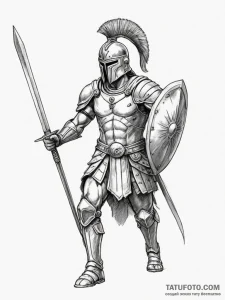 Spartan warrior (is there, but can be in a ph... - эскиз тату (№1754642216_0, 08.08.2025 08:36) — Tatufoto.com