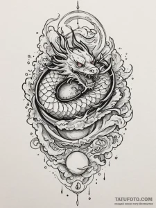 Tattoo design a celestial body (planet) with... - эскиз тату (№1754642416_0, 08.08.2025 08:40) — Tatufoto.com