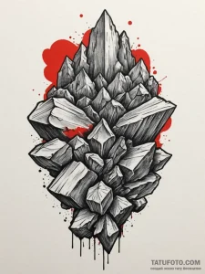 Tattoo design a heavy, textured rock surface,... - эскиз тату (№1754643015_0, 08.08.2025 08:50) — Tatufoto.com
