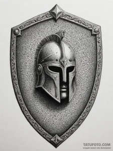 Tattoo sketch an ancient greek hoplite shield... - эскиз тату (№1754643214_0, 08.08.2025 08:53) — Tatufoto.com
