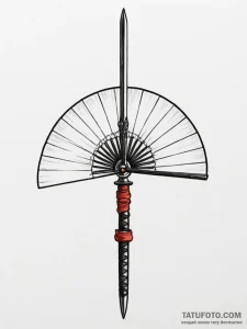 Tattoo design a samurai's traditional fan wit... - эскиз тату (№1754643612_0, 08.08.2025 09:00) — Tatufoto.com
