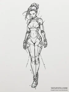 Tattoo design a retro pixelated character's s... - эскиз тату (№1754643807_0, 08.08.2025 09:03) — Tatufoto.com