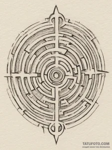 Labyrinth, tattoo flash sheet design, on a cl... - эскиз тату (№1754645013_0, 08.08.2025 09:23) — Tatufoto.com