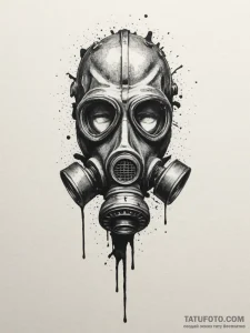 Tattoo sketch a minimalist gas mask silhouett... - эскиз тату (№1754646989_0, 08.08.2025 09:56) — Tatufoto.com