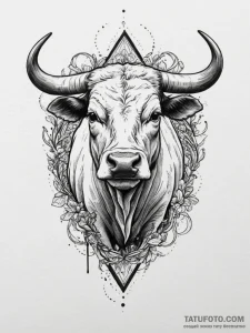 Tattoo design a taurus bull, with a specific... - эскиз тату (№1754647187_0, 08.08.2025 09:59) — Tatufoto.com