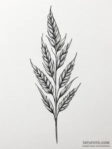 Ear of wheat, artistic tattoo sketch, clean l... - эскиз тату (№1754647979_0, 08.08.2025 10:12) — Tatufoto.com