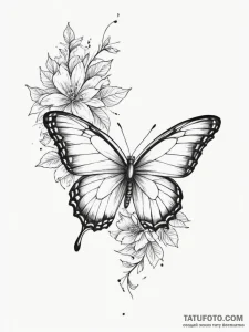 Tattoo design a butterfly whose wings are mad... - эскиз тату (№1754650753_0, 08.08.2025 10:59) — Tatufoto.com