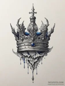 корону - чёрно-белая, black & grey - эскиз тату (№1754652670_0, 08.08.2025 11:31) — Tatufoto.com