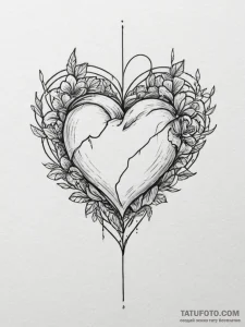 Tattoo sketch a small, subtle heart outline,... - эскиз тату (№1754653927_0, 08.08.2025 11:52) — Tatufoto.com