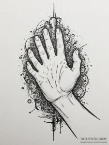 Tattoo sketch a gamer's hand blending into th... - эскиз тату (№1754654526_0, 08.08.2025 12:02) — Tatufoto.com
