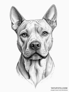 Pit bull terrier, tattoo line art, black and... - эскиз тату (№1754656501_0, 08.08.2025 12:35) — Tatufoto.com
