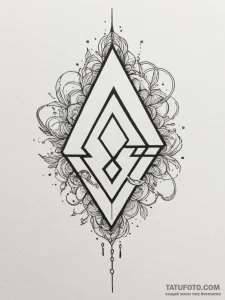 144. tattoo design: a minimalist "potok" rune... - эскиз тату (№1754656700_0, 08.08.2025 12:38) — Tatufoto.com