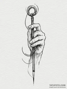 Hook, concept art for tattoo, muted color pal... - эскиз тату (№1754657099_0, 08.08.2025 12:44) — Tatufoto.com