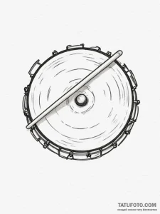 Tattoo sketch a simple drum stick on one, a c... - эскиз тату (№1754657495_0, 08.08.2025 12:51) — Tatufoto.com