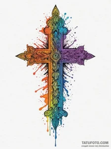 Indian, artistic tattoo sketch, vibrant color... - эскиз тату (№1754658290_0, 08.08.2025 13:04) — Tatufoto.com