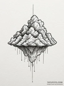 Tattoo sketch a tiny pixelated cloud linework... - эскиз тату (№1754659104_0, 08.08.2025 13:18) — Tatufoto.com