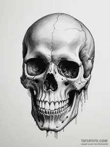 череп - реализм (ч/б) - эскиз тату (№1754660948_0, 08.08.2025 13:49) — Tatufoto.com