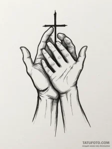 Tattoo design a silhouette of two hands holdi... - эскиз тату (№1754661521_0, 08.08.2025 13:58) — Tatufoto.com