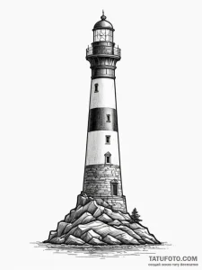 Tattoo sketch a lighthouse, solitary but stro... - эскиз тату (№1754663128_0, 08.08.2025 14:25) — Tatufoto.com