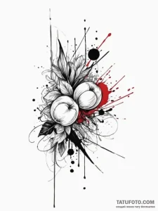 Apricot, artistic tattoo sketch, black and re... - эскиз тату (№1754663528_0, 08.08.2025 14:32) — Tatufoto.com