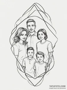 Tattoo design a simple, abstract "family port... - эскиз тату (№1754667149_0, 08.08.2025 15:32) — Tatufoto.com