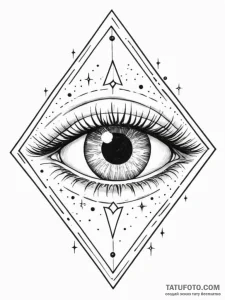 Tattoo sketch a cosmic eye with stars reflect... - эскиз тату (№1754667753_0, 08.08.2025 15:42) — Tatufoto.com