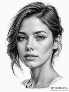 девушка - реализм (ч/б) - эскиз тату (№1754669390_0, 08.08.2025 16:09) — Tatufoto.com