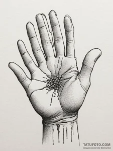 A person doing pottery, hands covered in wet... - эскиз тату (№1754670159_0, 08.08.2025 16:22) — Tatufoto.com