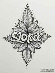 Tattoo design a single, delicate leaf with a... - эскиз тату (№1754672945_0, 08.08.2025 17:09) — Tatufoto.com