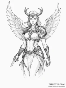 Valkyrie - эскиз тату (№1754673539_0, 08.08.2025 17:18) — Tatufoto.com